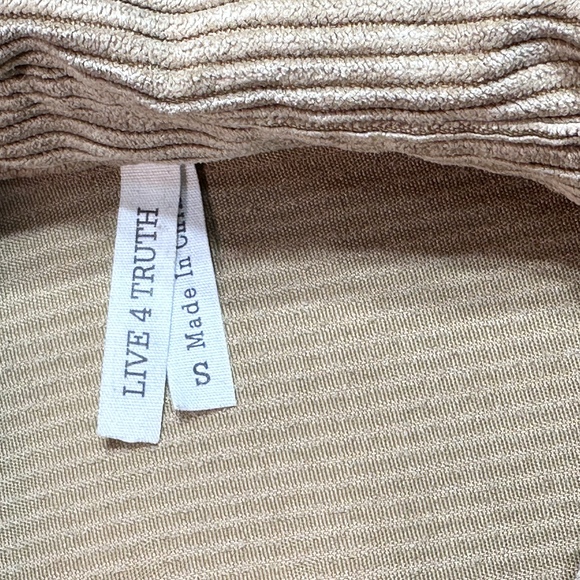 LIVE & PROPS Mens Size S Tan Corduroy Shacket Button Ribbed Western Wear Shirt - Picture 7 of 7